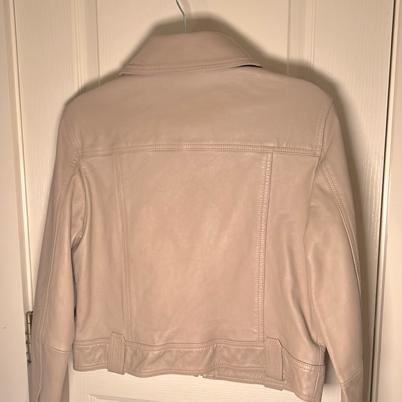 Reiss Kaja Leather Jacket in Neutral size 8 NWT - Picture 9 of 10